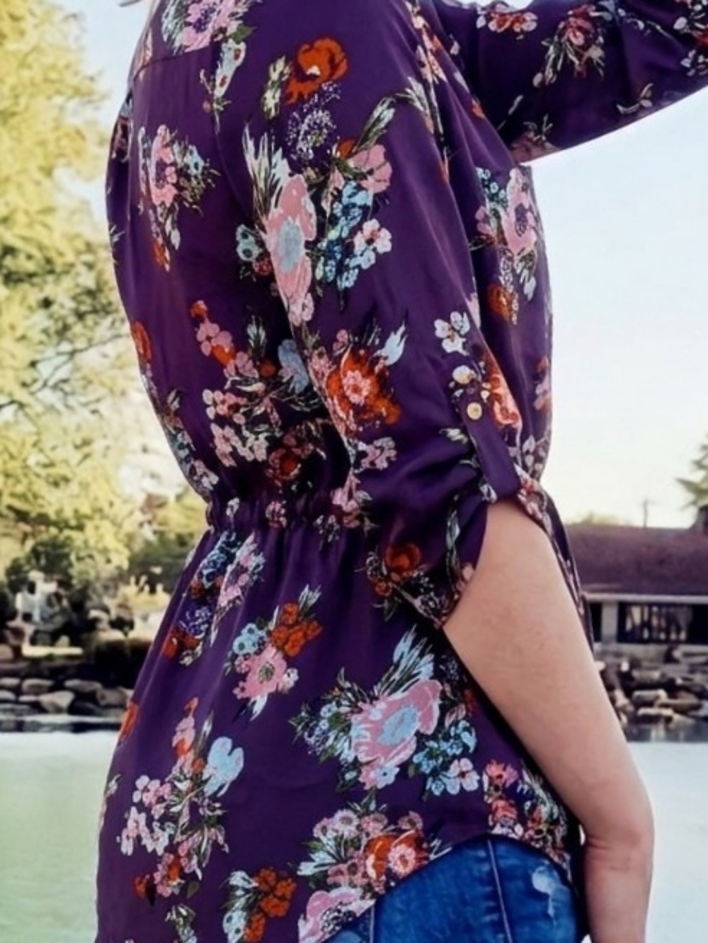 Live 4 Truth Purple Floral Long Sleeve Tunic Dress